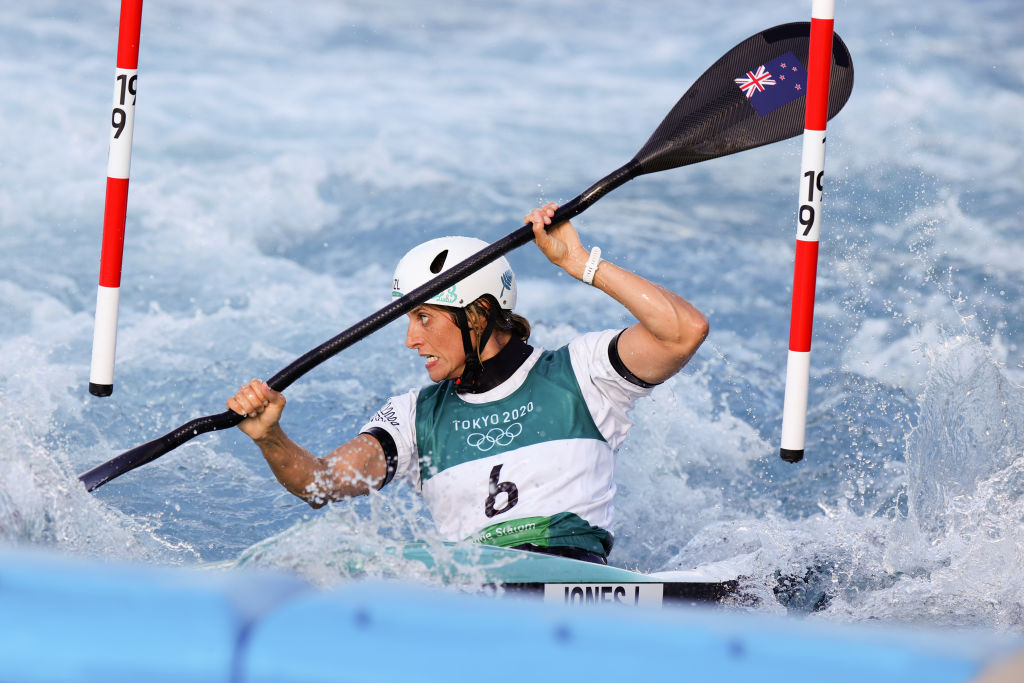 Luuka Jones made a fast start to the medal race but quickly lost time at the first of the...