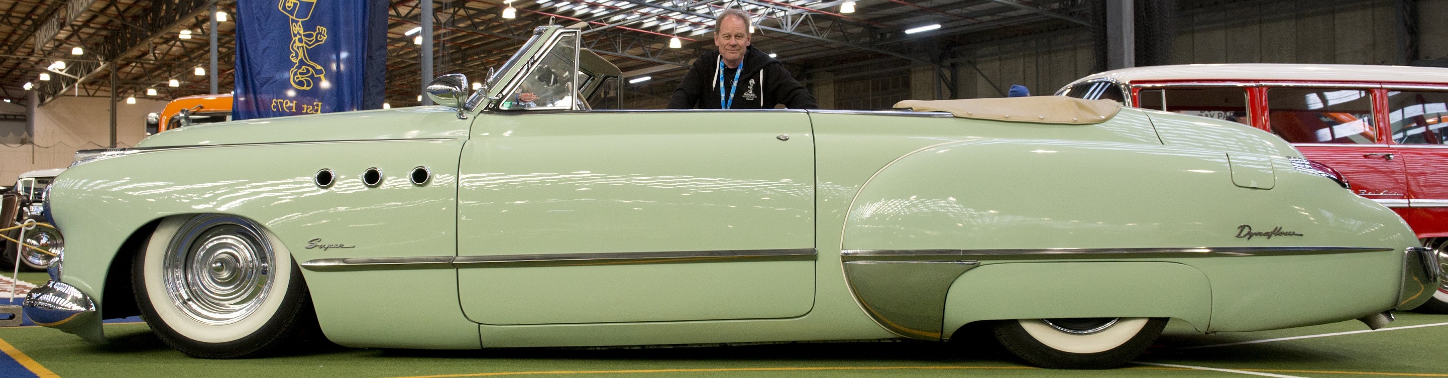 Showing off a 1949 Buick Super, owned by Dunedin man Peter Wilson, is Conrodders Club vice...