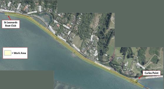 Map of the area where rail re-alignment is needed to accommodate the new shared use cycling and walking path. Image: Supplied