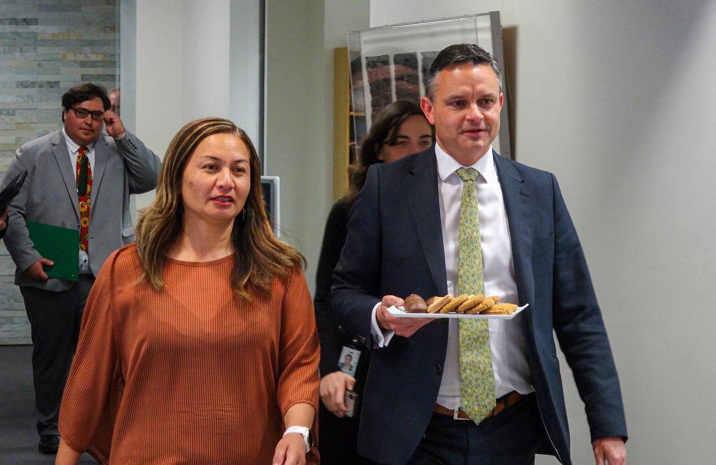 Green Party co-leaders Marama Davidson and James Shaw are co-operation agreement ministers. Photo...