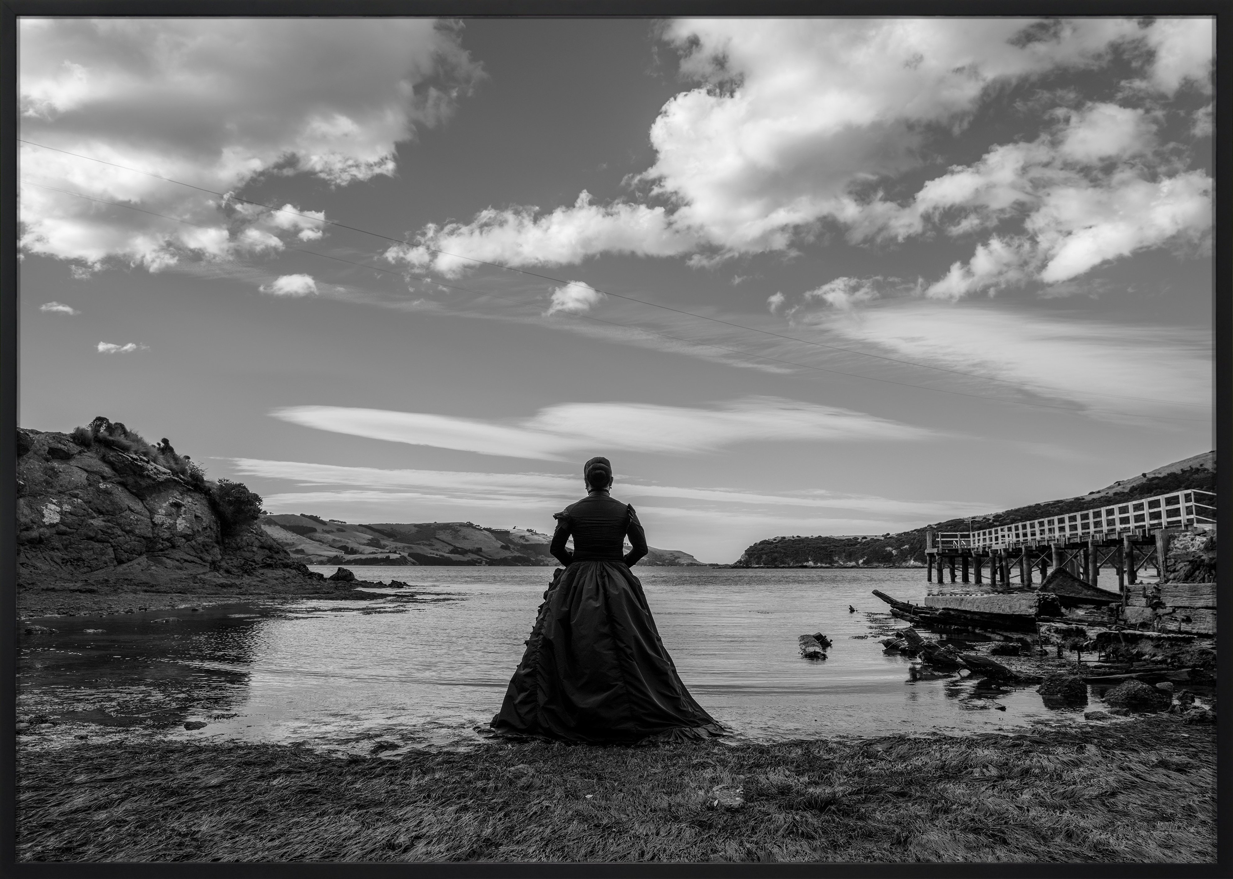 Yuki Kihara’s lenticular print of Salome standing on a Quarantine Island beach. PHOTO: GLENN FEI