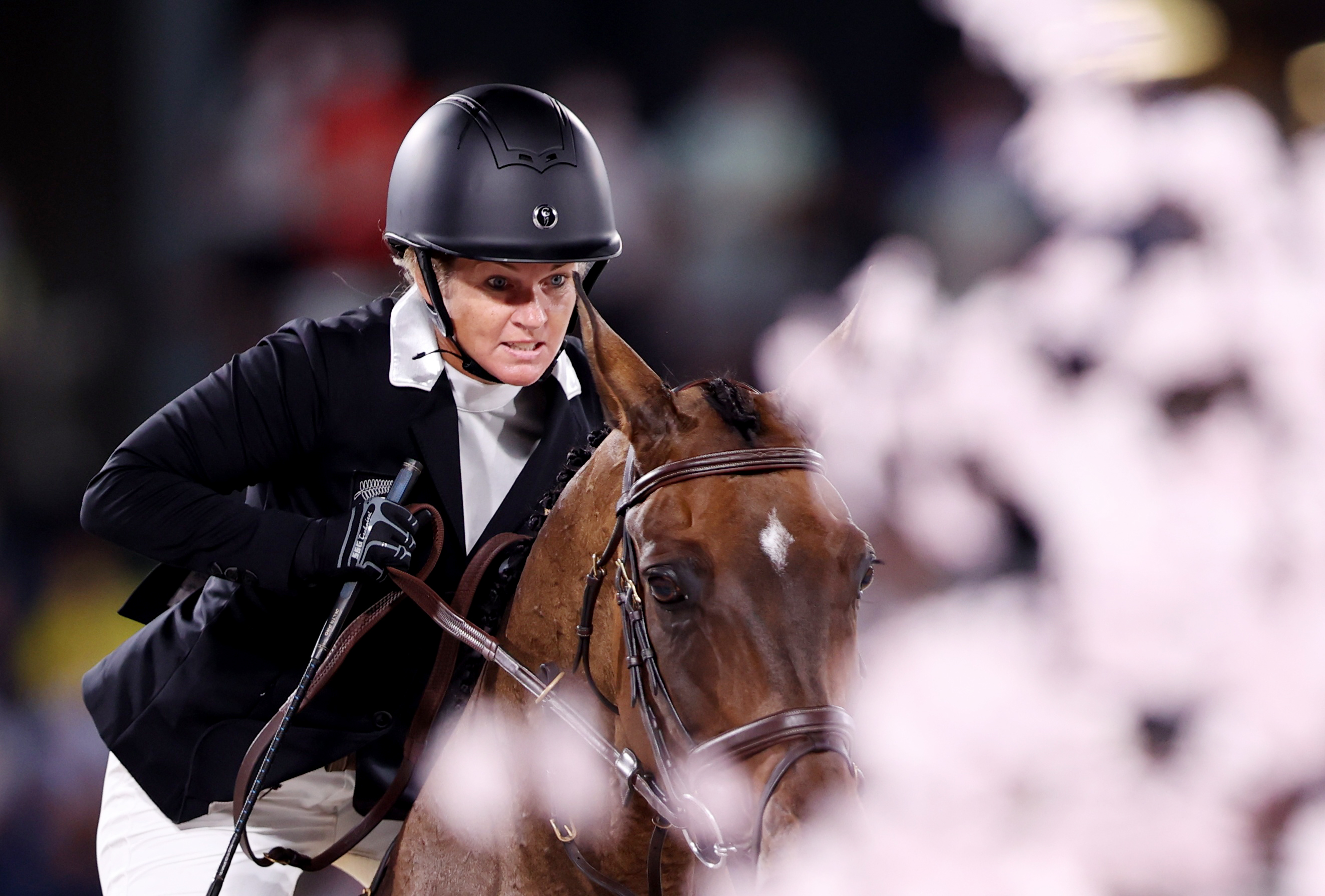 Jonelle Price riding Grovine De Reve finished highest of the Kiwi trio in 11th place. Photo: Reuters