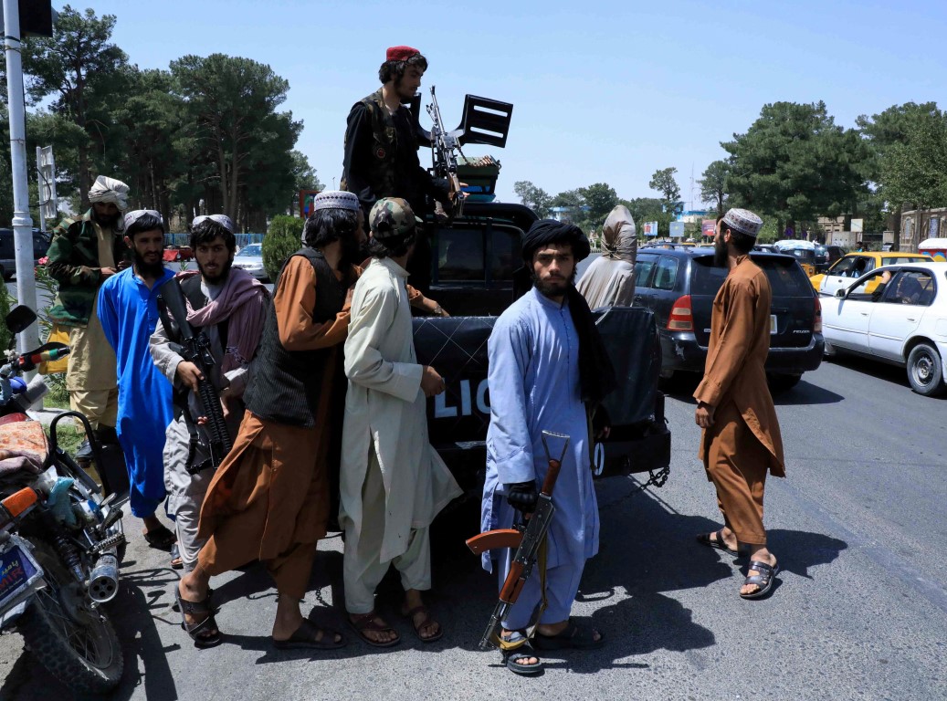 Taliban forces patrol a street in Herat, Afghanistan. Photo: Reuters