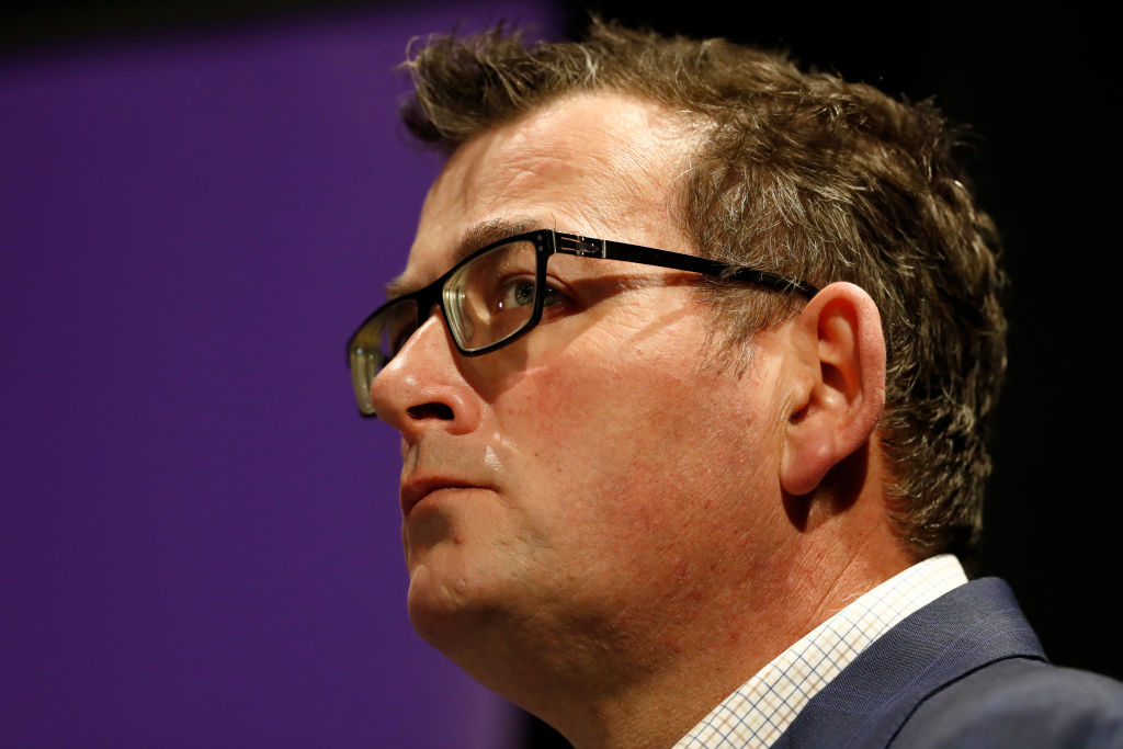 Victoria Premier Daniel Andrews speaks to the media at the daily briefing. Photo: Getty Images