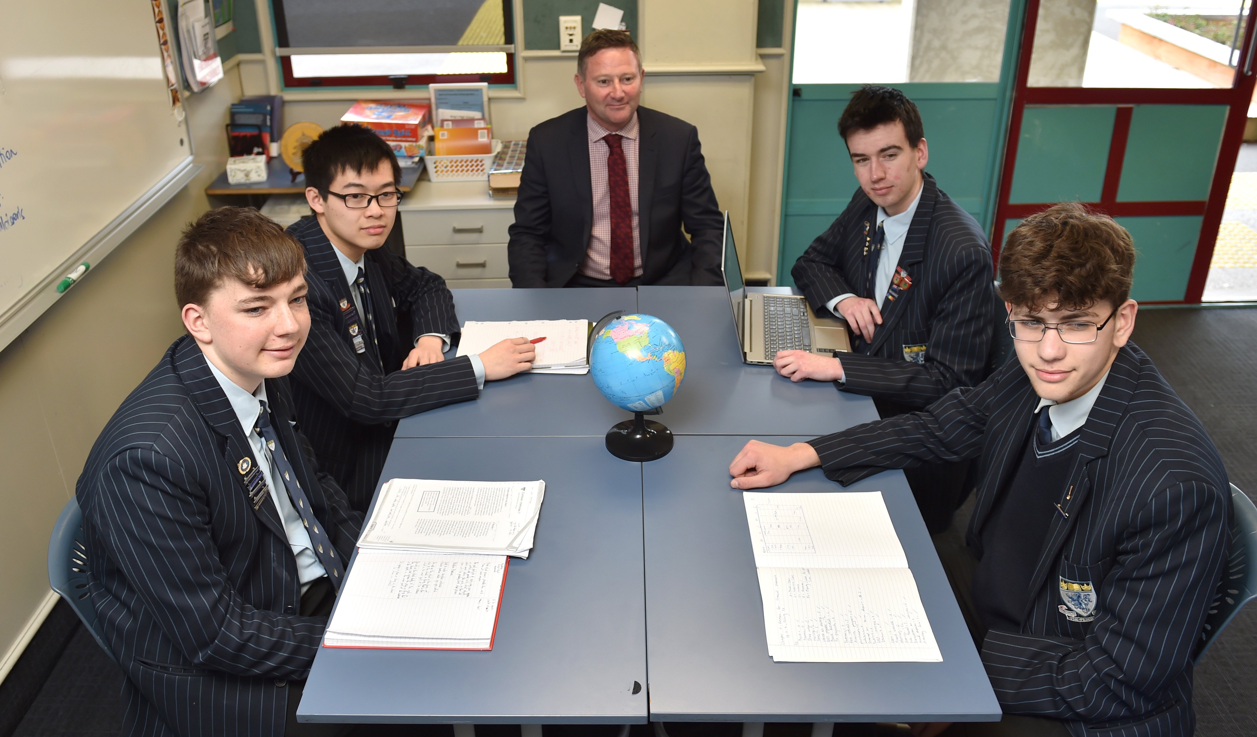 King’s High School pupils (from left) Cam Fraser (17), Tommy Chen (18), Andrew Derks (18), Sasha...