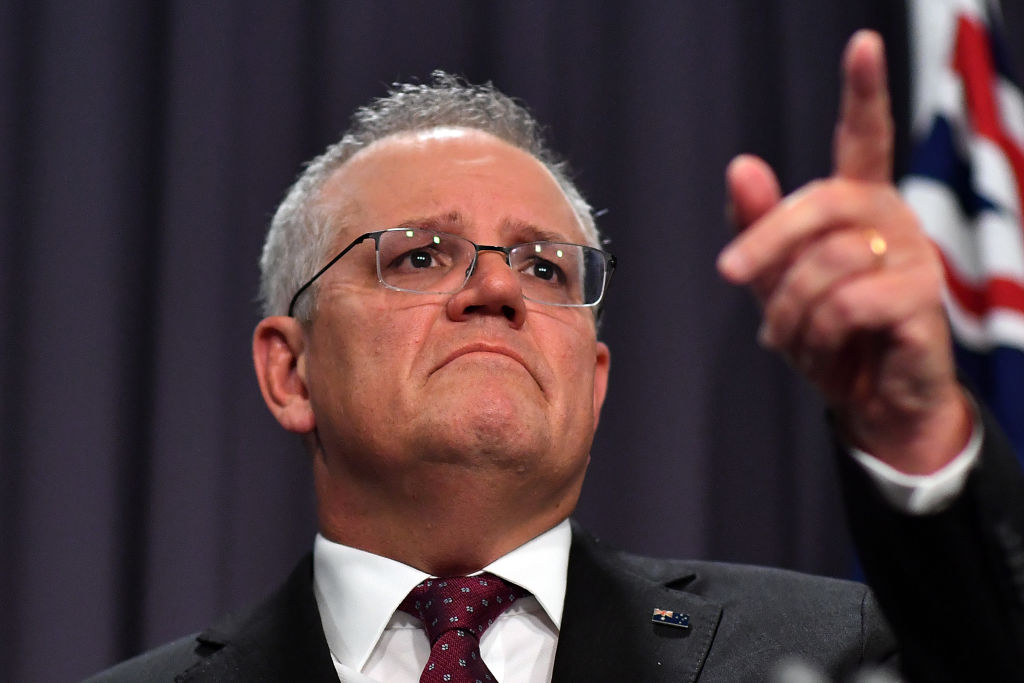 Prime Minister Scott Morrison during a press conference at Parliament House this week. Photo:...