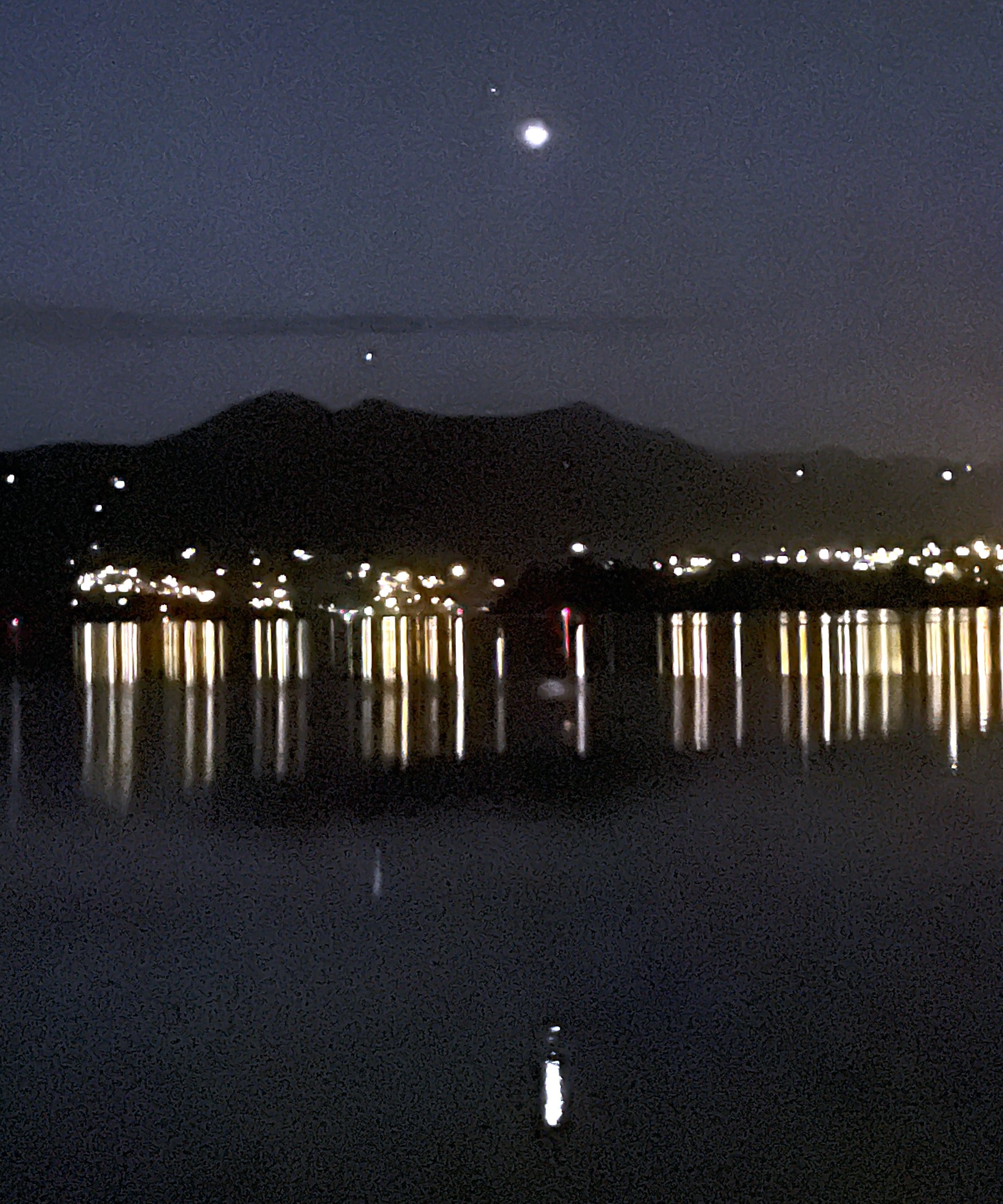 Venus floats above Kapukataumahaka, Mt Cargill in the western sky. PHOTO: IAN GRIFFIN