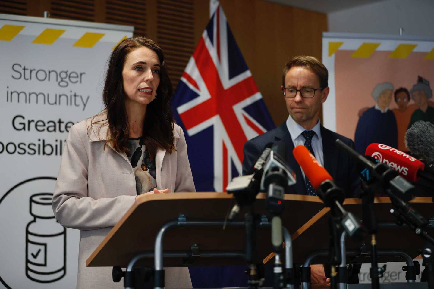 Prime Minister Jacinda Ardern and Director-General of Health Ashley Bloomfield. Photo: NZ Herald