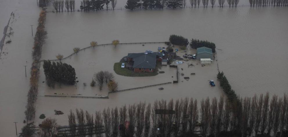 Severe flooding hit the Canterbury region mid-year. Photo: George Heard