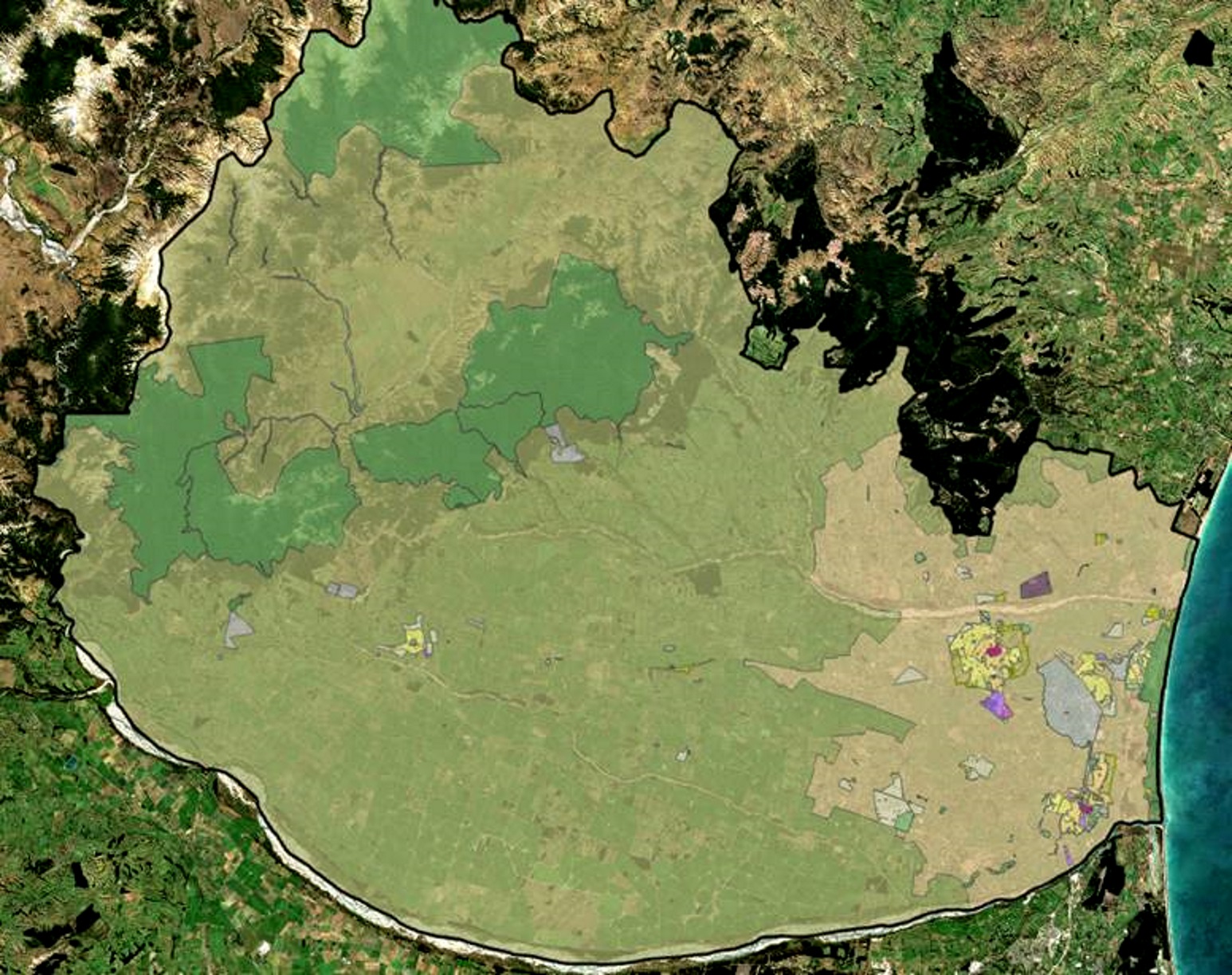 The new general zone in light green takes up much of the western area of the Waimakariri District...