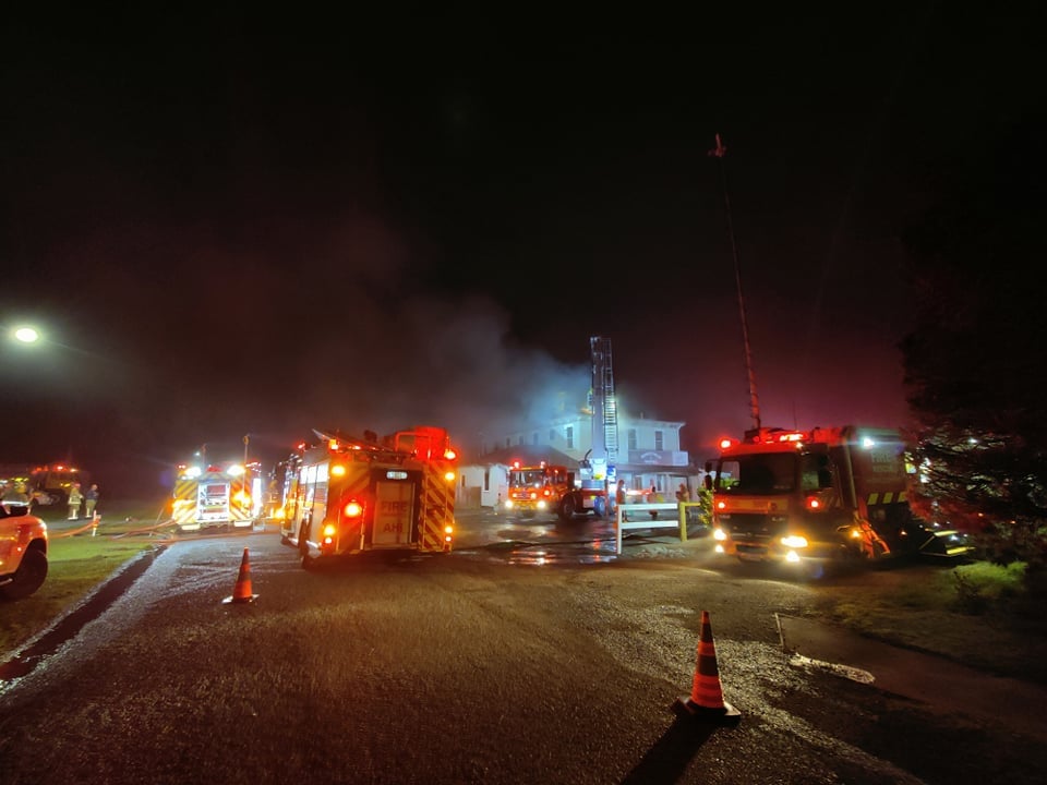 Five fire engines, a turntable ladder, a command unit and several tankers were at the fire. Photo...