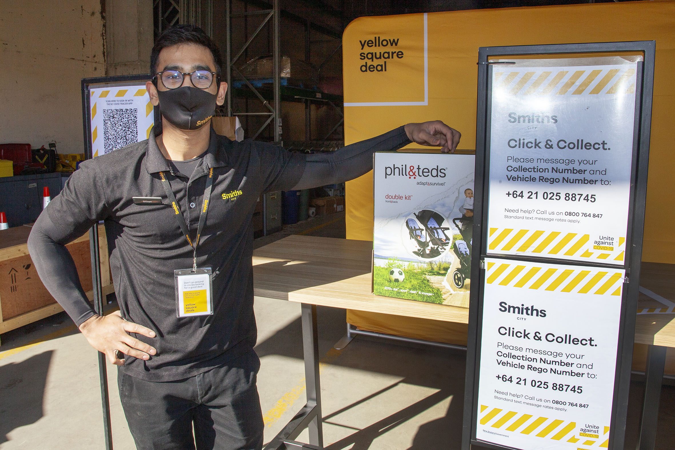 Smiths City store manager Imran Chowdhury is ready to serve click and collect customers. Photo:...