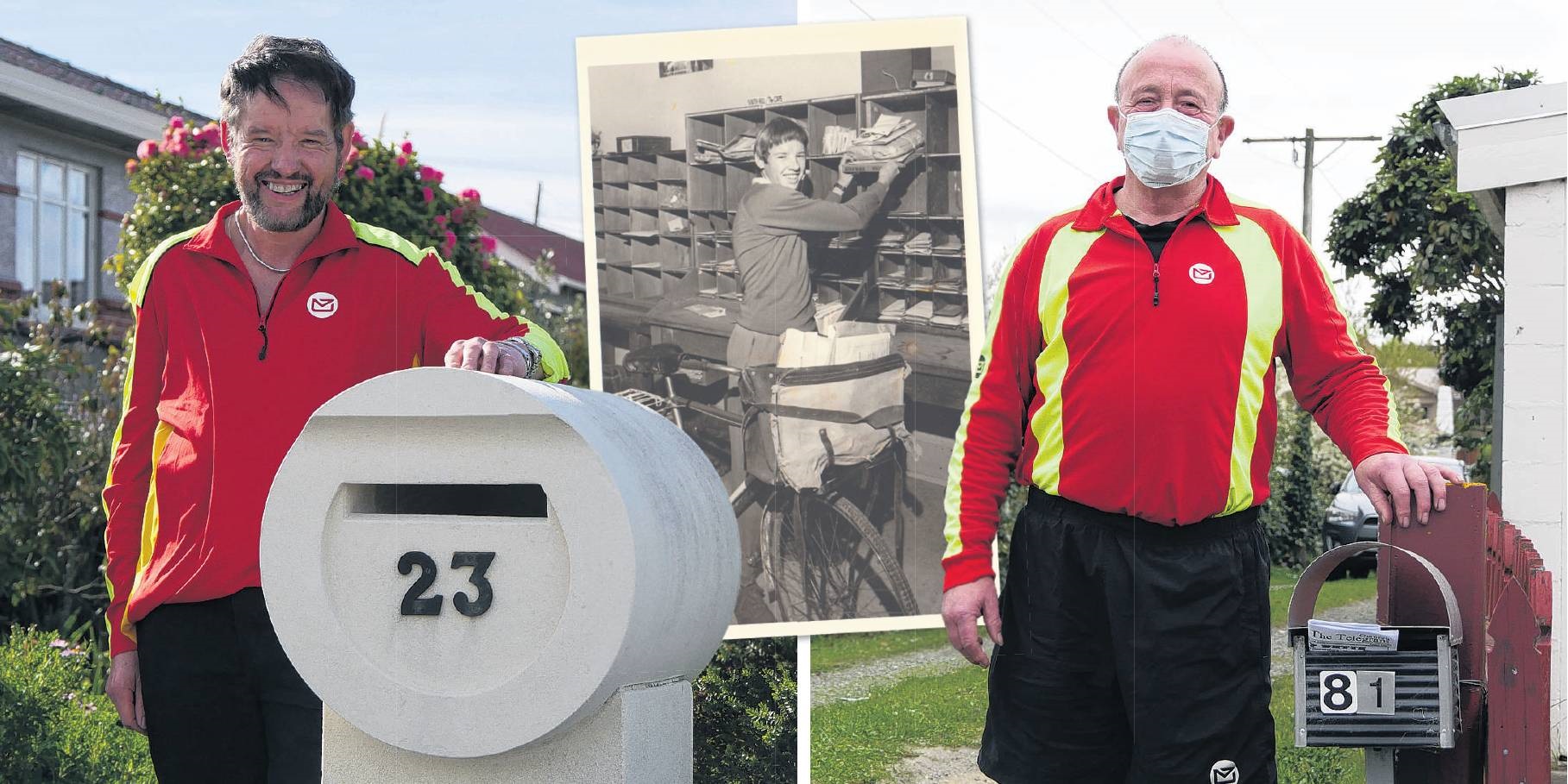 Oamaru's Bryce Gilchrist (left) and Geoff Loe (right) are NZ Post's longest-serving employees....