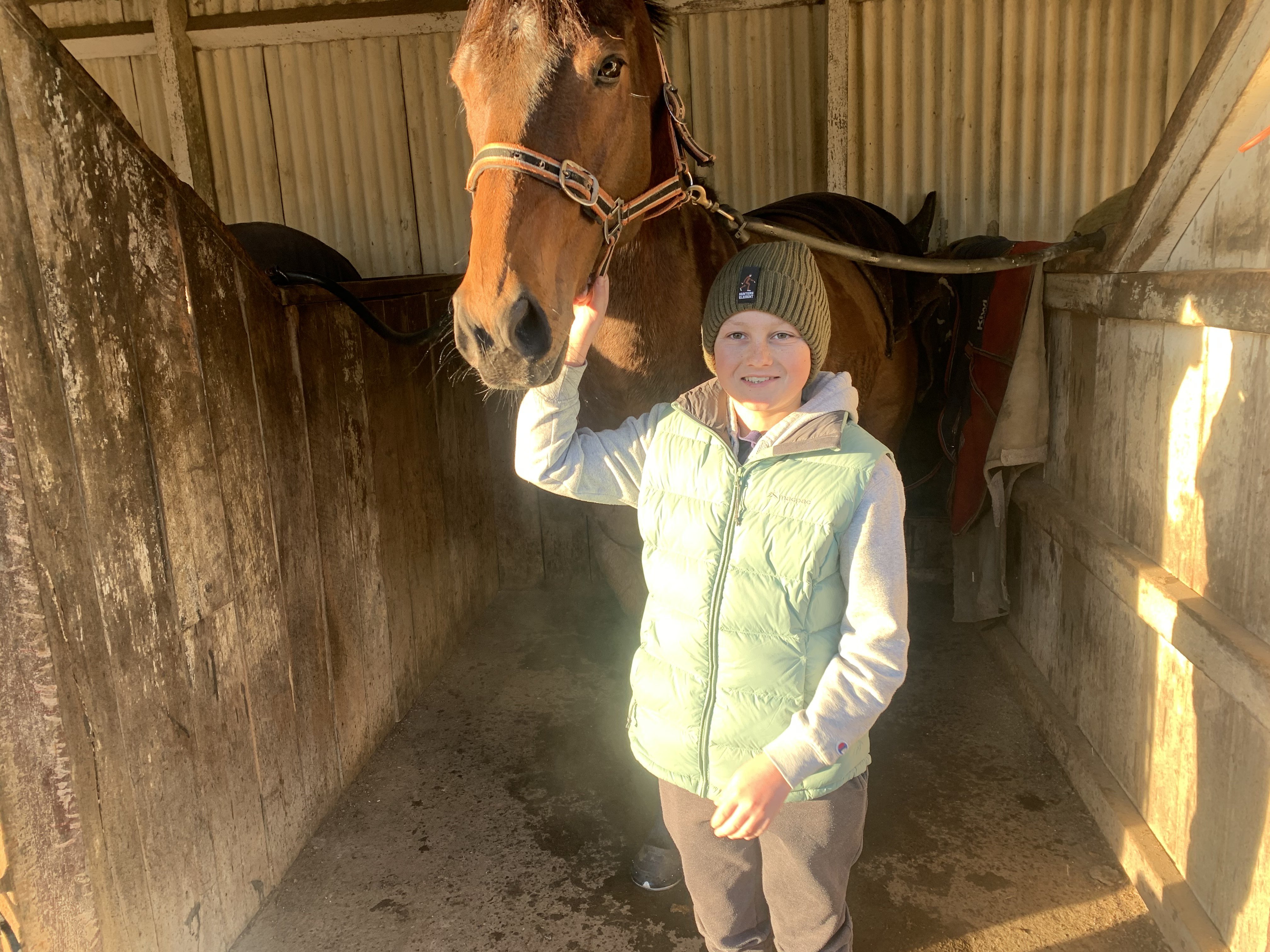 Cooper Stumbles would live in the stables if he could. PHOTO: SUPPLIED