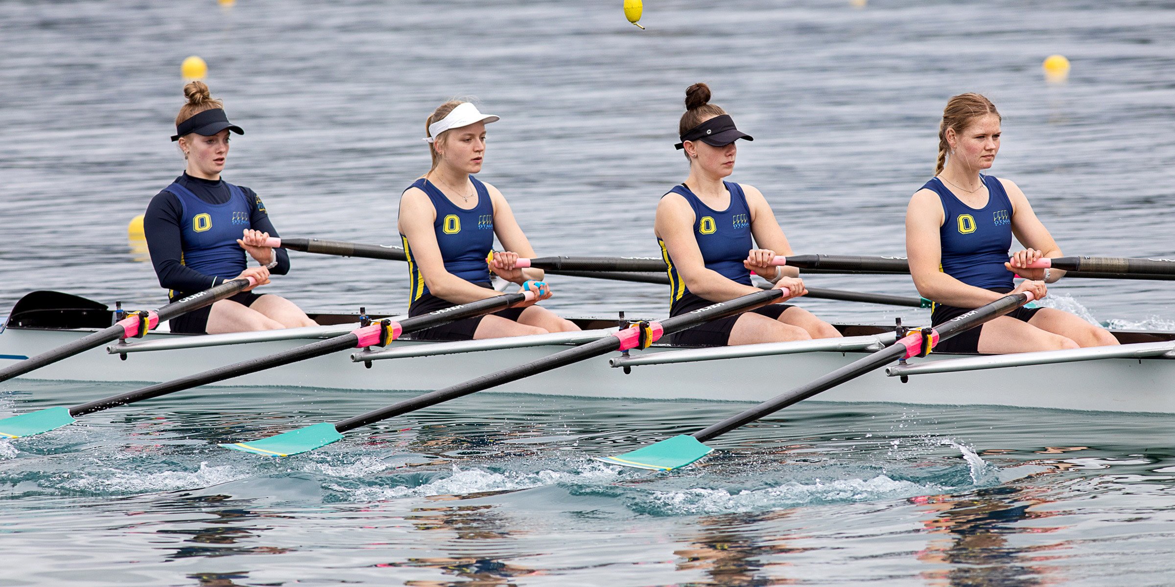 Otago rowers (from left) Ella Price, Saskia Klinkenberg, Kate Pitcaithly and Emily Broomfield...