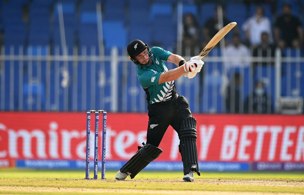 New Zealand's Glenn Phillips hits out against Namibia. Photo: Getty 