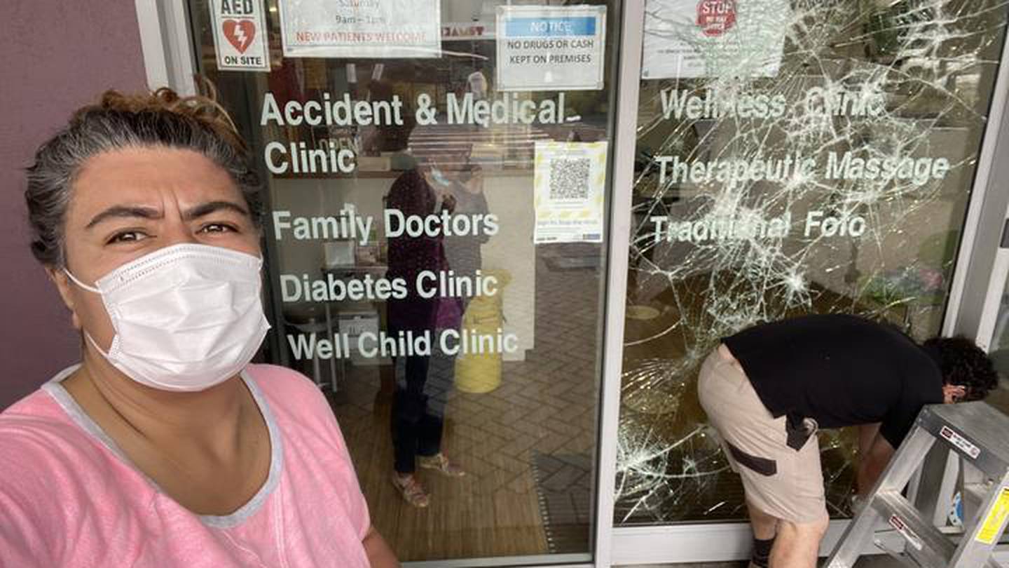 Josephine Bartley outside the Pasefika Family Health Group centre, which is also a Covid vaccine...