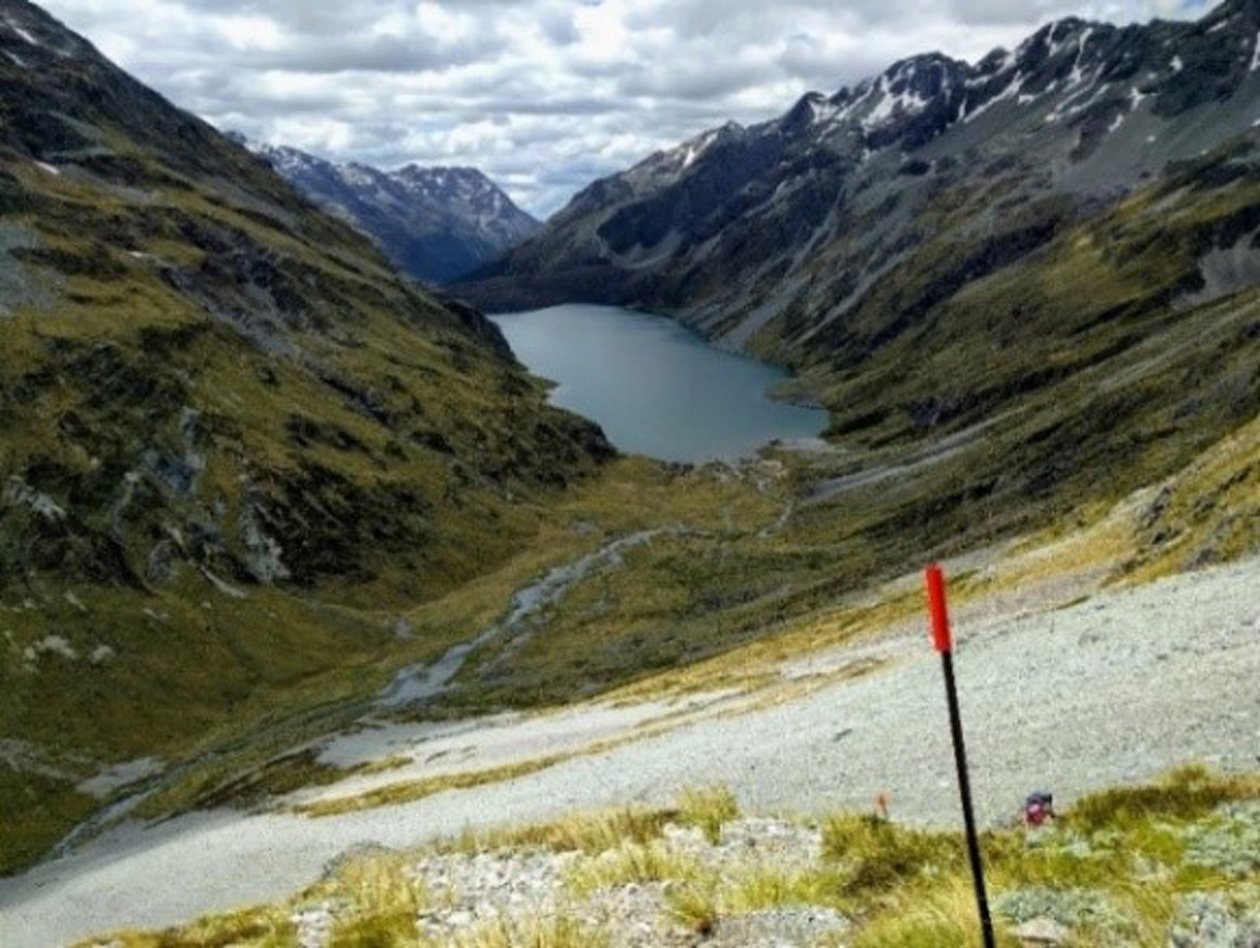 North to Lake Rotopohueroa (with red marker pole in foreground). PHOTOS: BRYAN SCOTT
