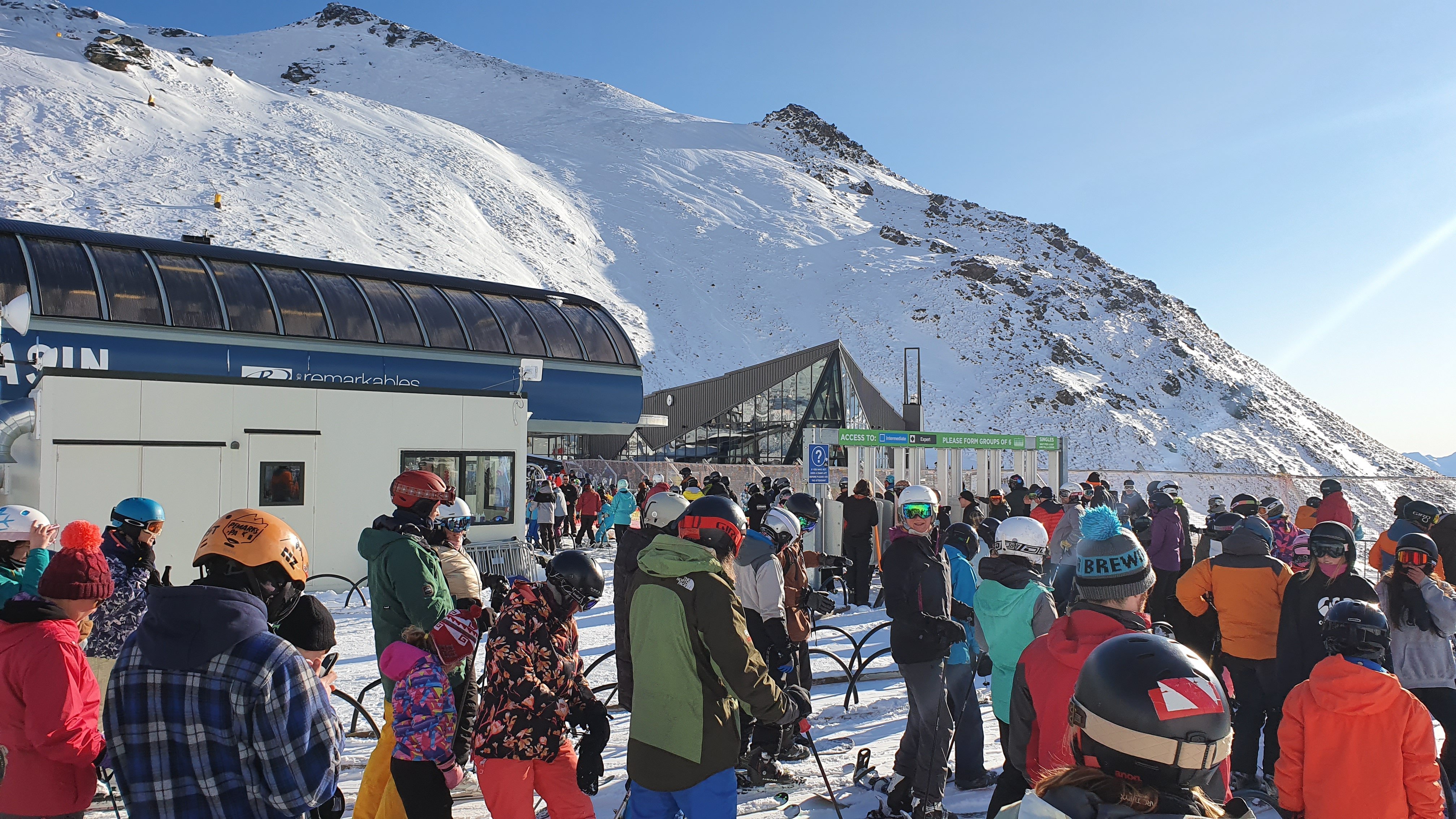A busy day at The Remarkables during the school holidays. All four of the major ski areas in...