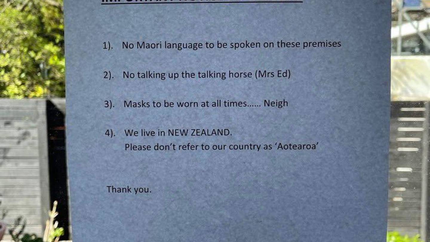 The note on the window of a Christchurch Airbnb. Photo: Supplied