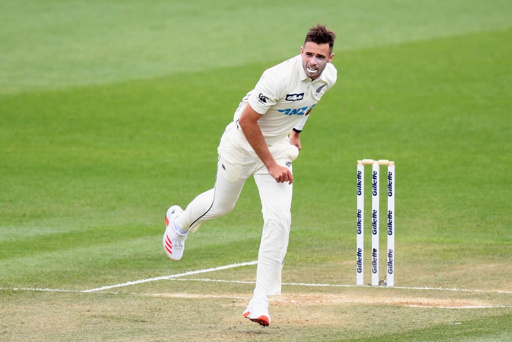 Tim Southee bowls for the Black Caps against the West Indies earlier this month. Photo: Getty Images