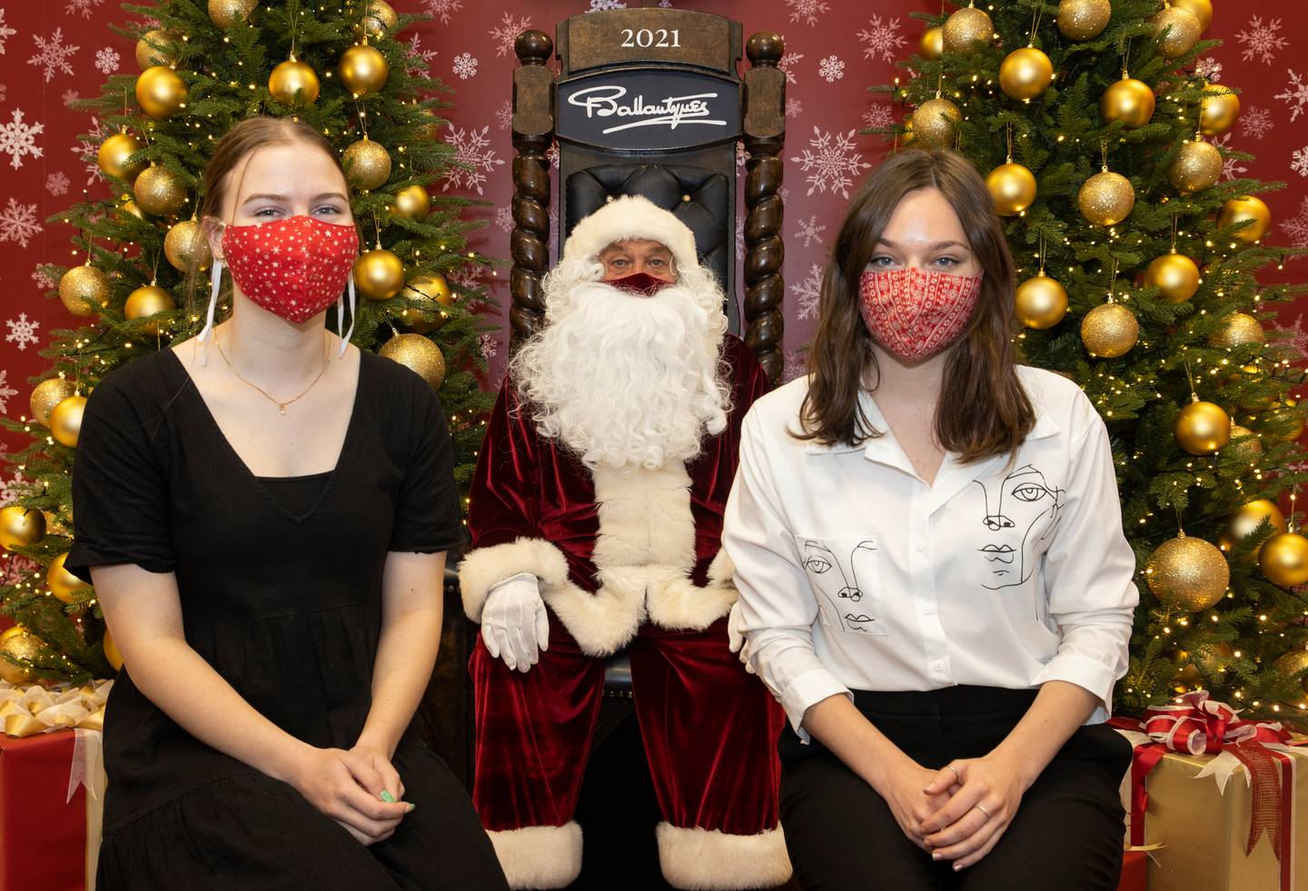 Santa and his helpers at Ballantynes Department Store. Photo: George Heard