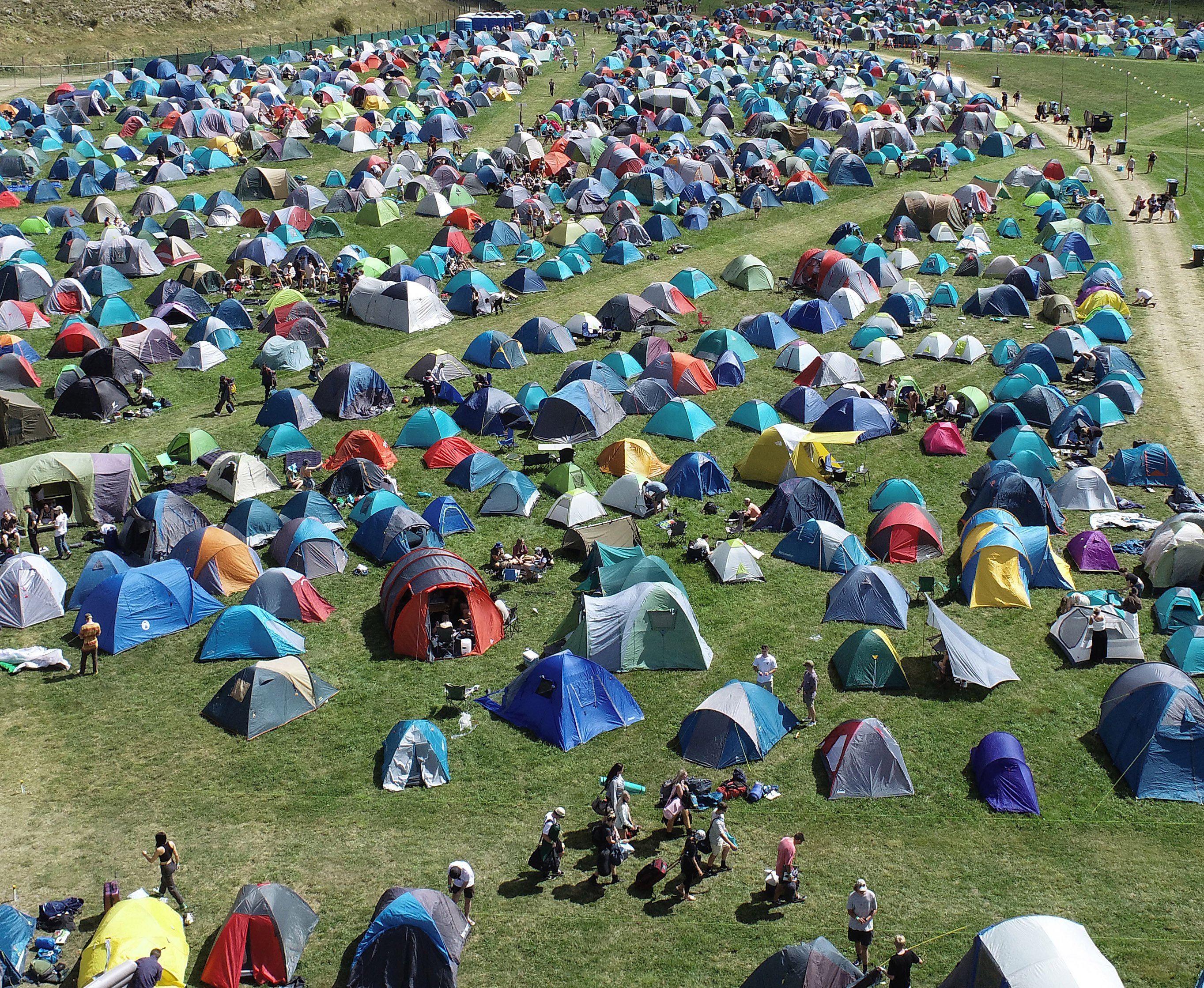 Tents are in place for the Rhythm & Alps festival.