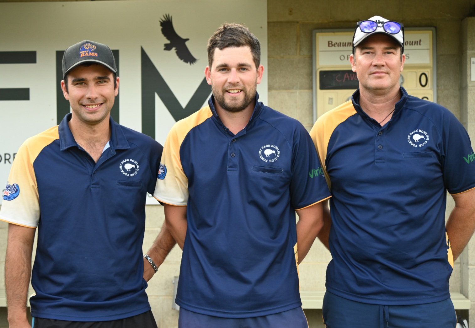 The winners of the Bowls Dunedin open men’s triples representing the Forbury Park Bowling Club...