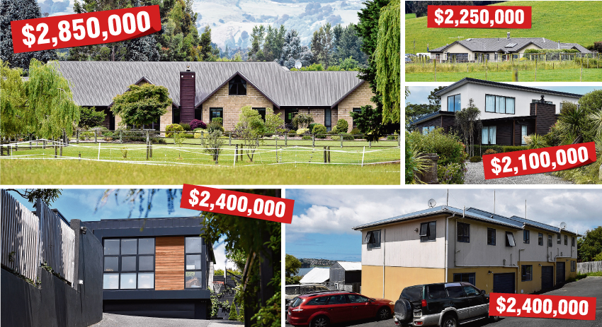 The top sale prices for Dunedin homes to November last year were in (clockwise from top left)...