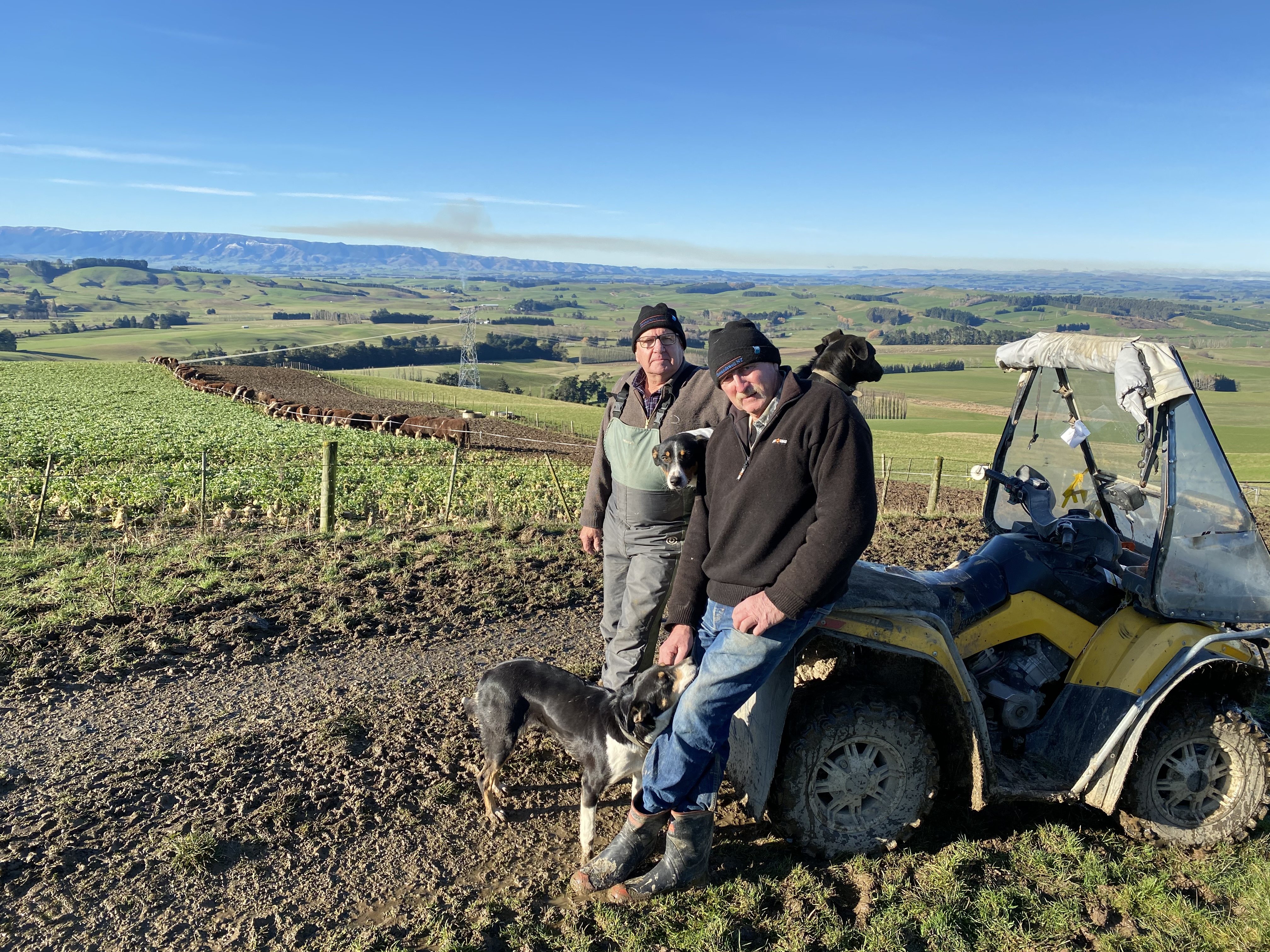 Groundswell NZ co-founders Bryce McKenzie and Laurie Paterson on the Paterson family's Greenvale...