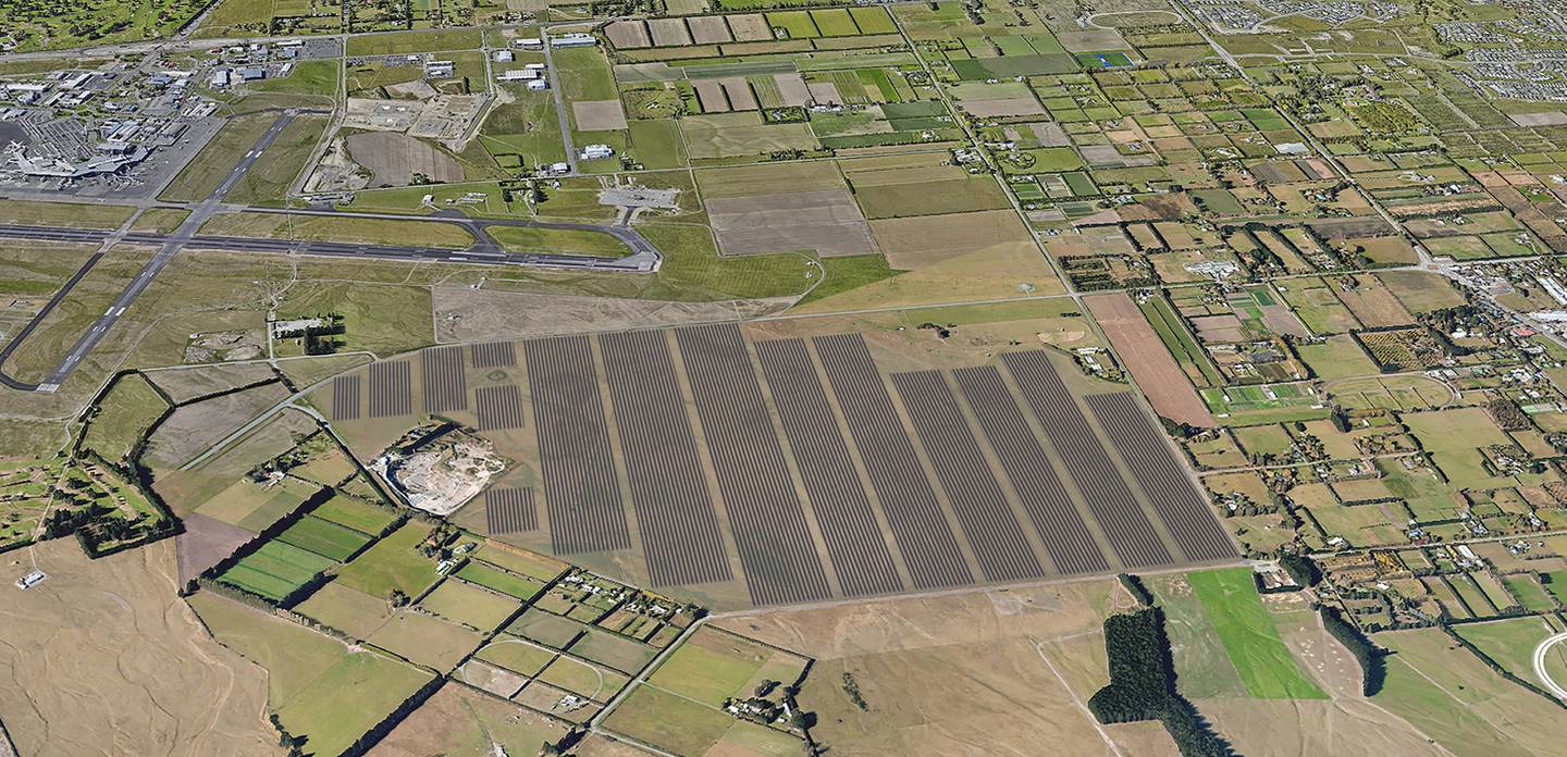 A solar farm big enough to power 20 percent of residential Christchurch will be built at the city...