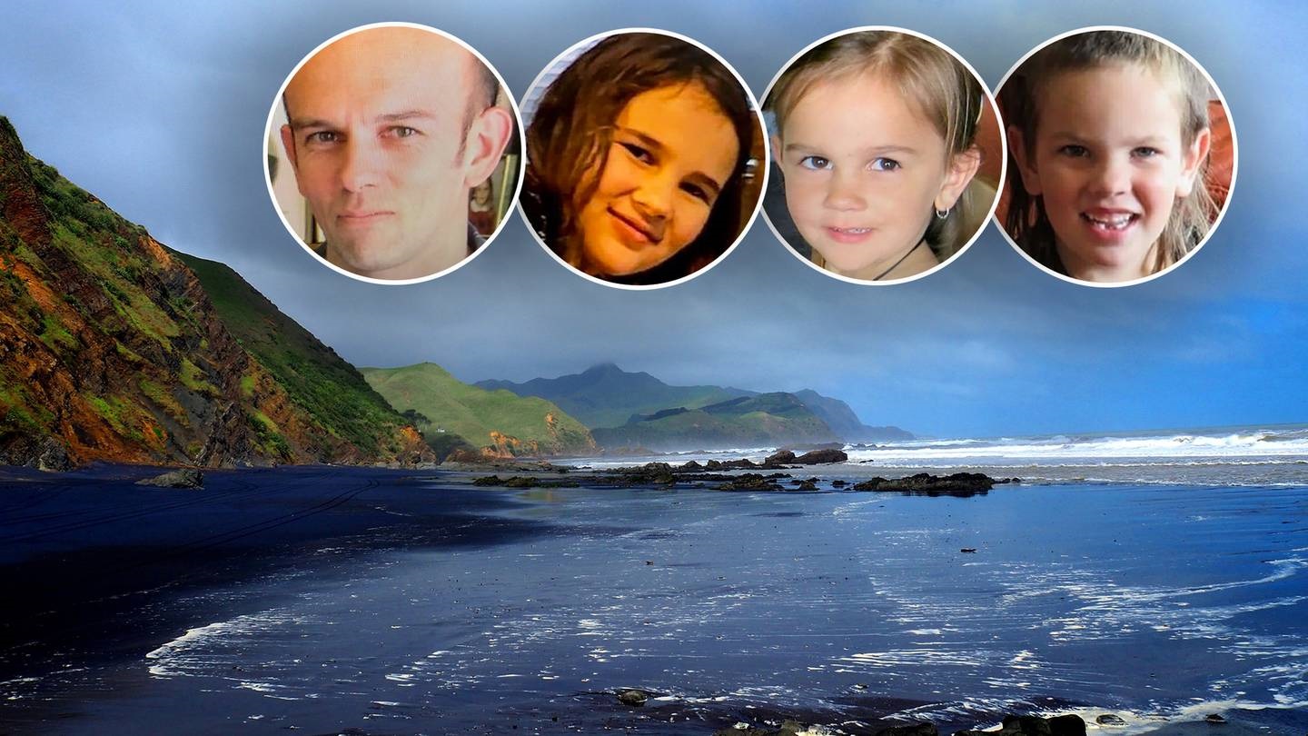 Thomas Phillips and children Jayda, Ember and Maverick Callum-Phillips. Photo: NZ Herald