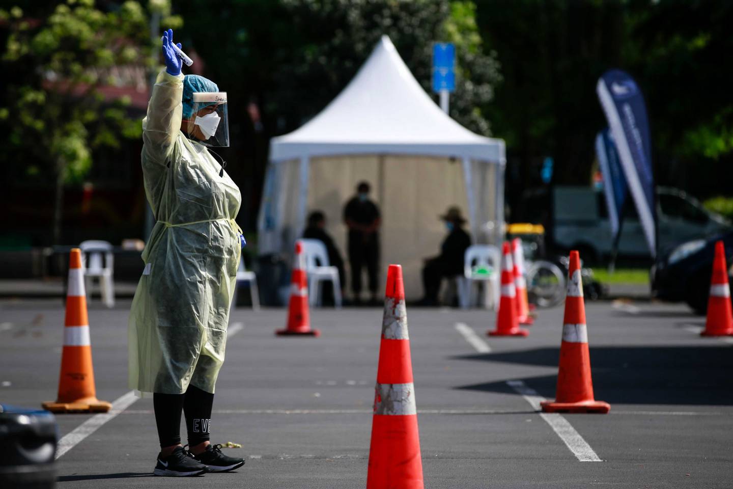 A Covid-19 testing station in Auckland. Photo: NZ Herald