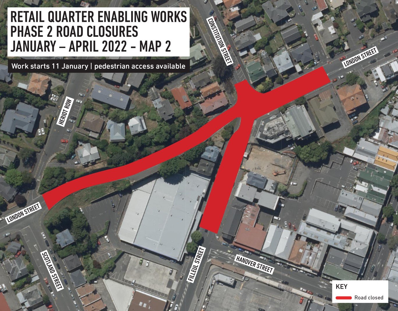 Parts of Filleul and London Sts will be closed during the upgrades.