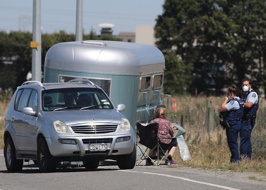 Police at the scene in Christchurch this morning. Photos: John Cosgrove 