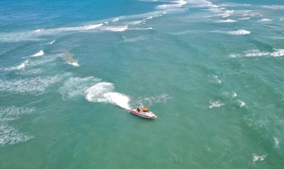 A picture taken from an Auckland Westpac Rescue Helicopter during today's rescue. Photo /...