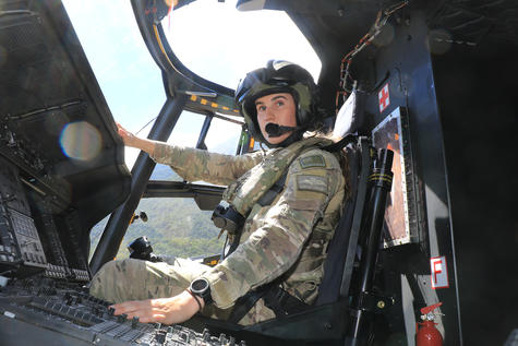 Hayley Vincent is a newly-qualified NH90 pilot. Photo: John Cosgrove