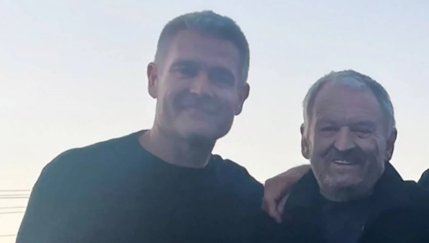 Kurt Lehndorf (left) was on a hunger strike in a bid to self-isolate with his father Des, who is...