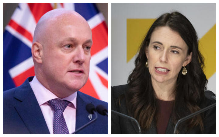 Christopher Luxon and Jacinda Ardern. Photo: RNZ