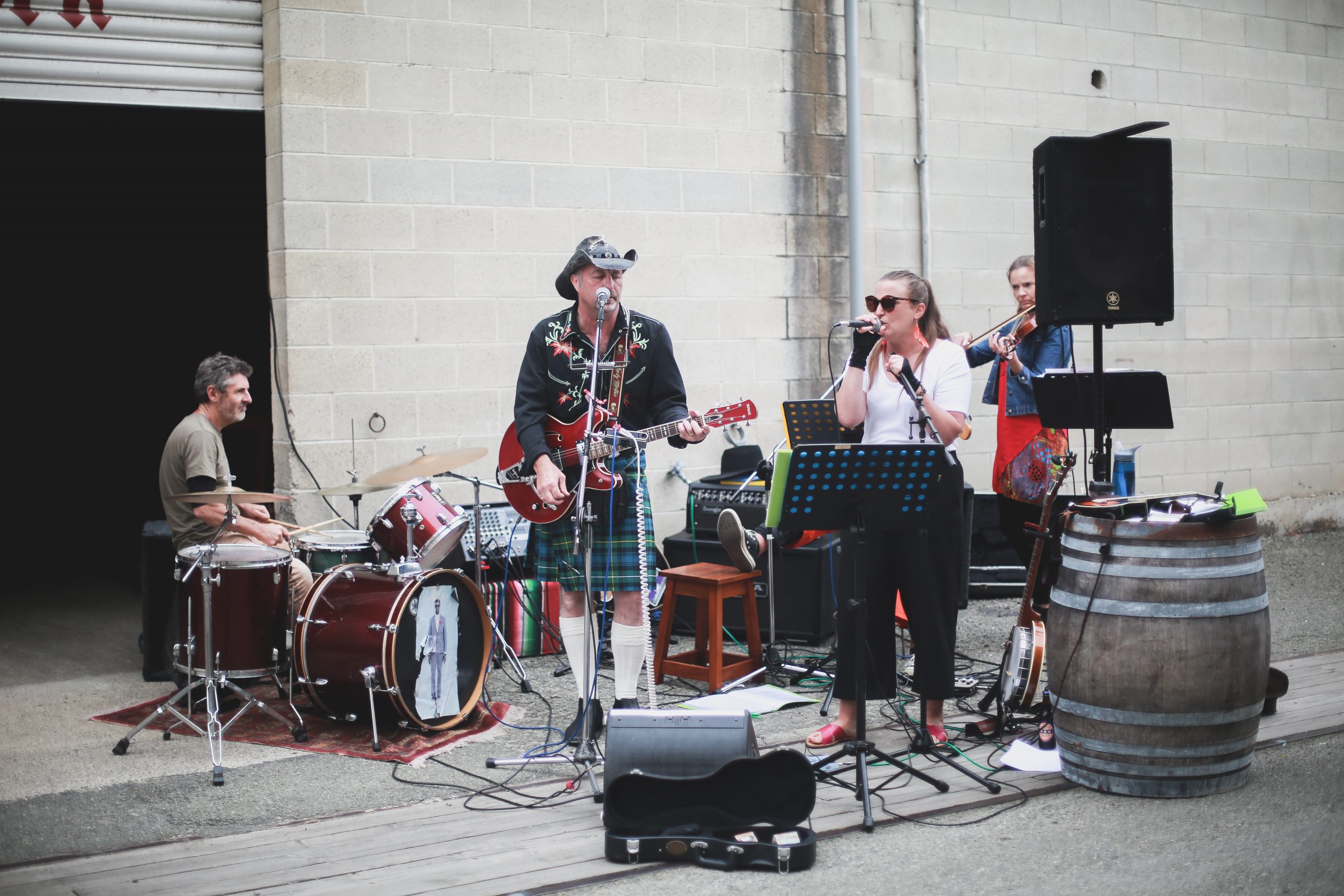 The Saggy Britches Band performs in Harbour St for the 2019 Harbour Street Jazz and Blues...