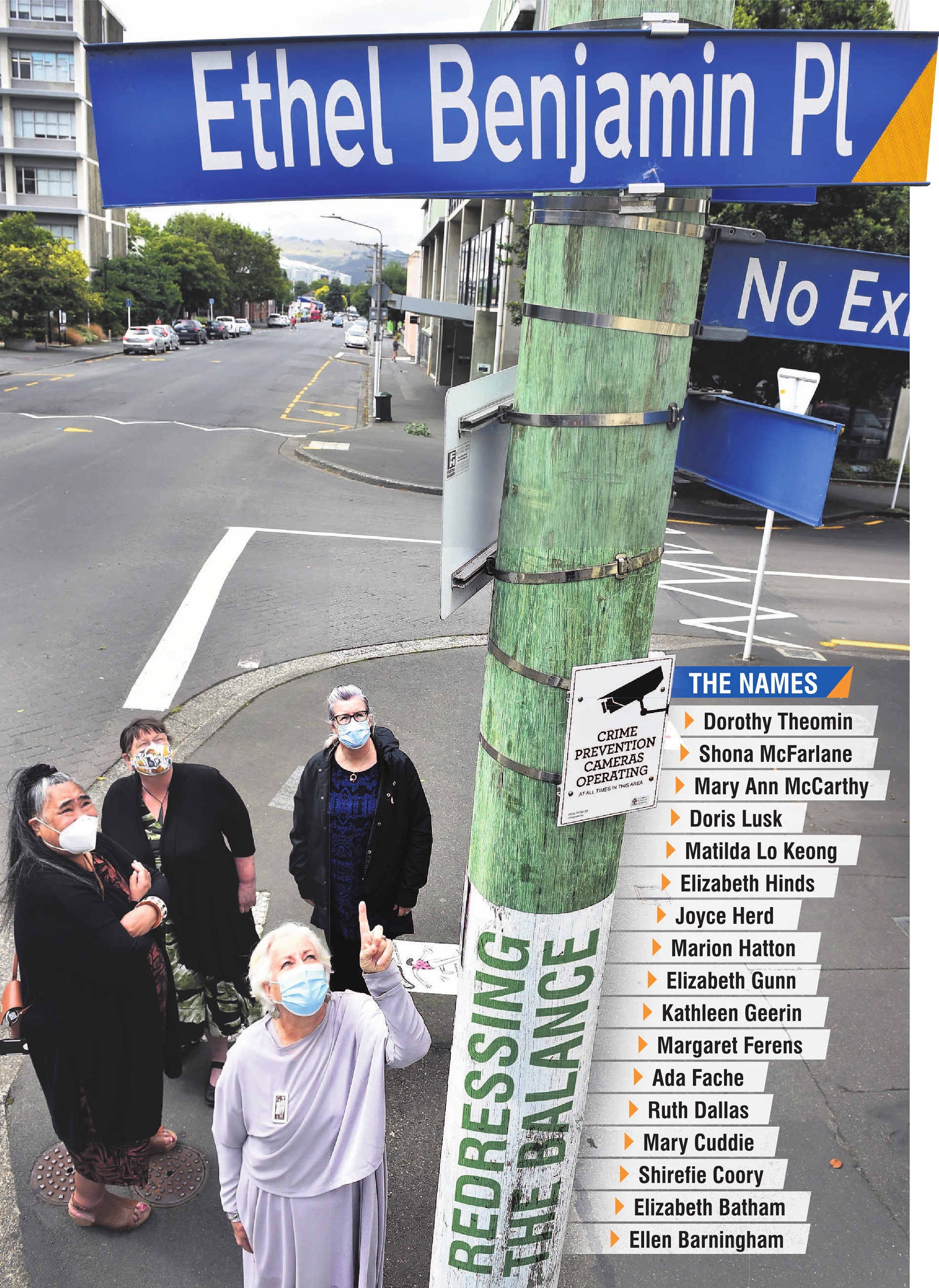 Wanting more Dunedin streets to be named after women are (nearest to camera) deputy mayor...