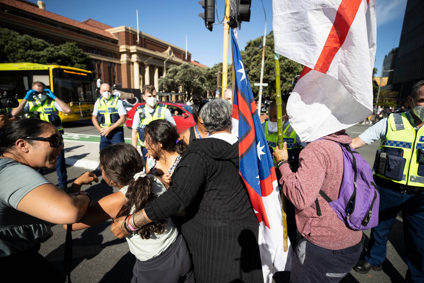 Some children were separated from their parents during the incident on Friday. Photo: George Heard