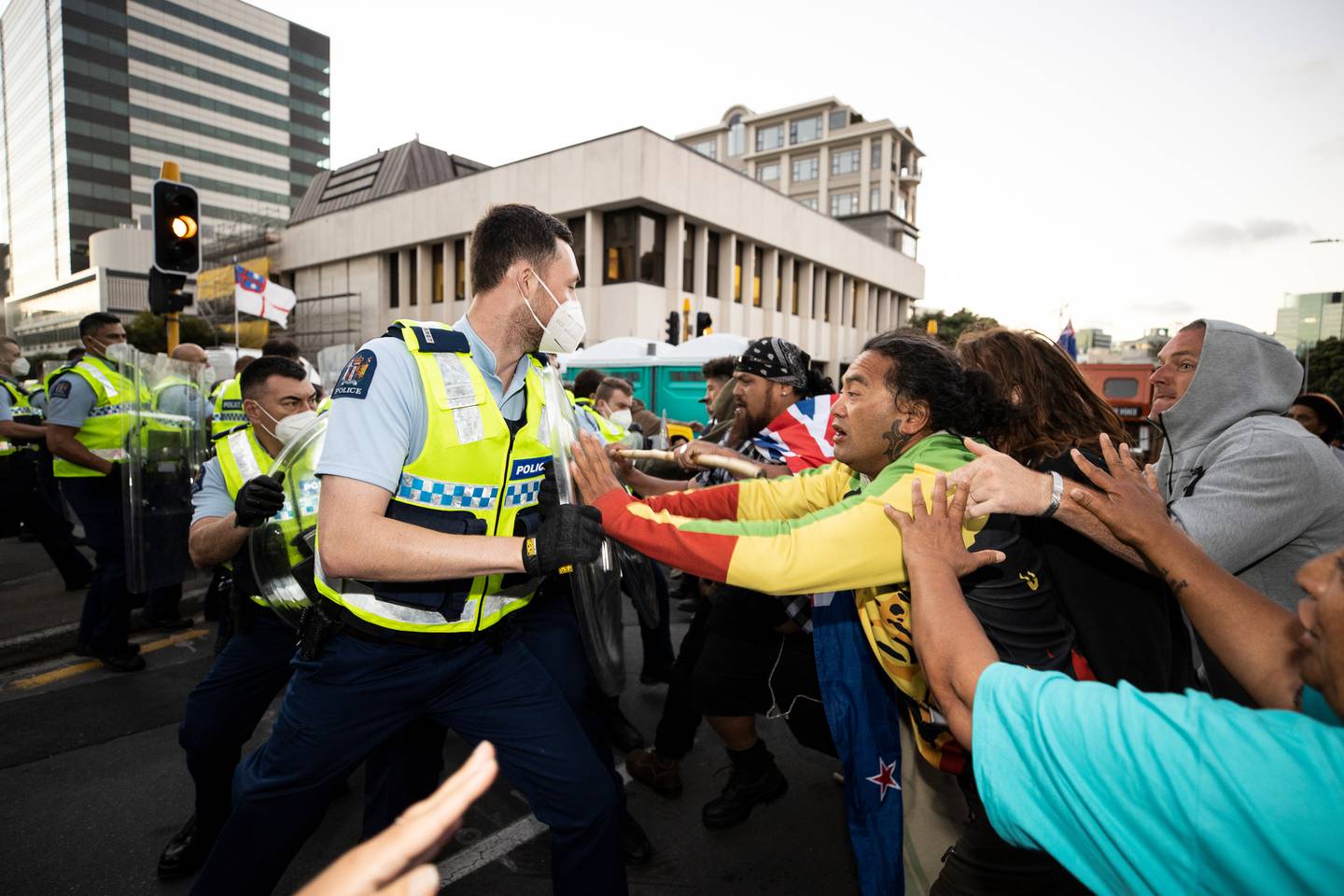 On occasions, police and protesters have clashed in Wellington. Photo / George Heard