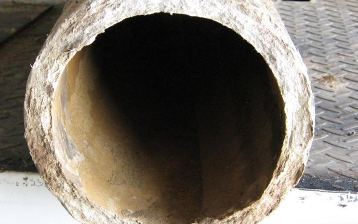 An asbestos cement pipe in Christchurch. Photo: Supplied
