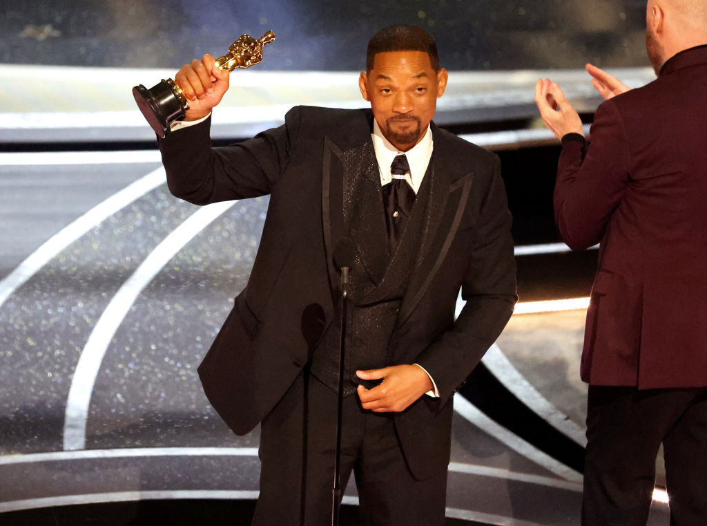 Will Smith accepts the Best Actor award during the 94th Academy Awards at the Dolby Theatre in...