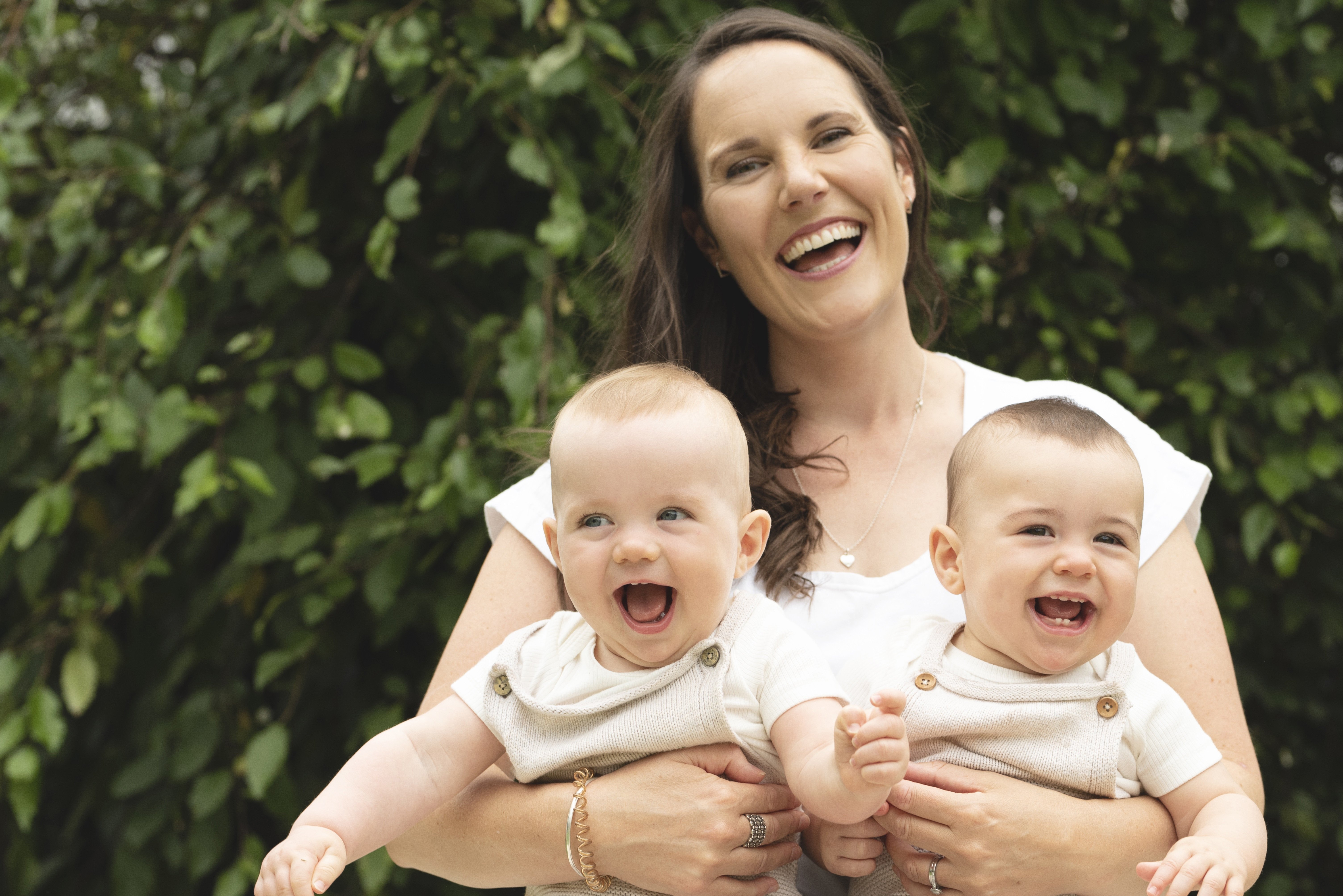 Invercargill mother Renee Mackintosh with twin boys Luca (left) and Oliver, now 10 months old....