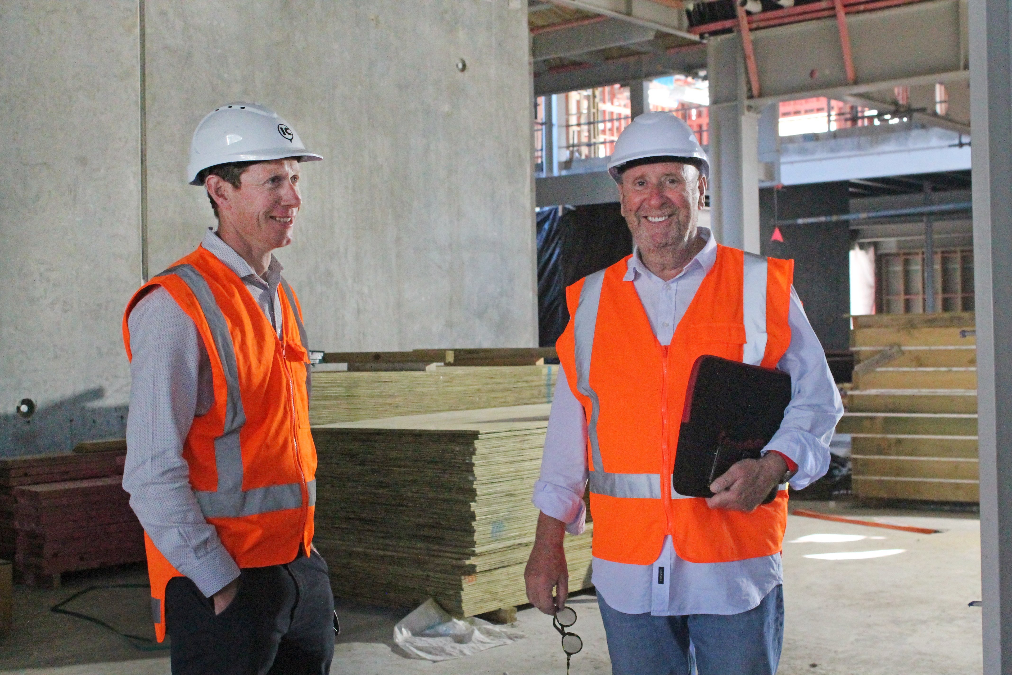 Invercargill Central Ltd’s project manager Hayden Rankin and restaurateur Allan Arnold check the...