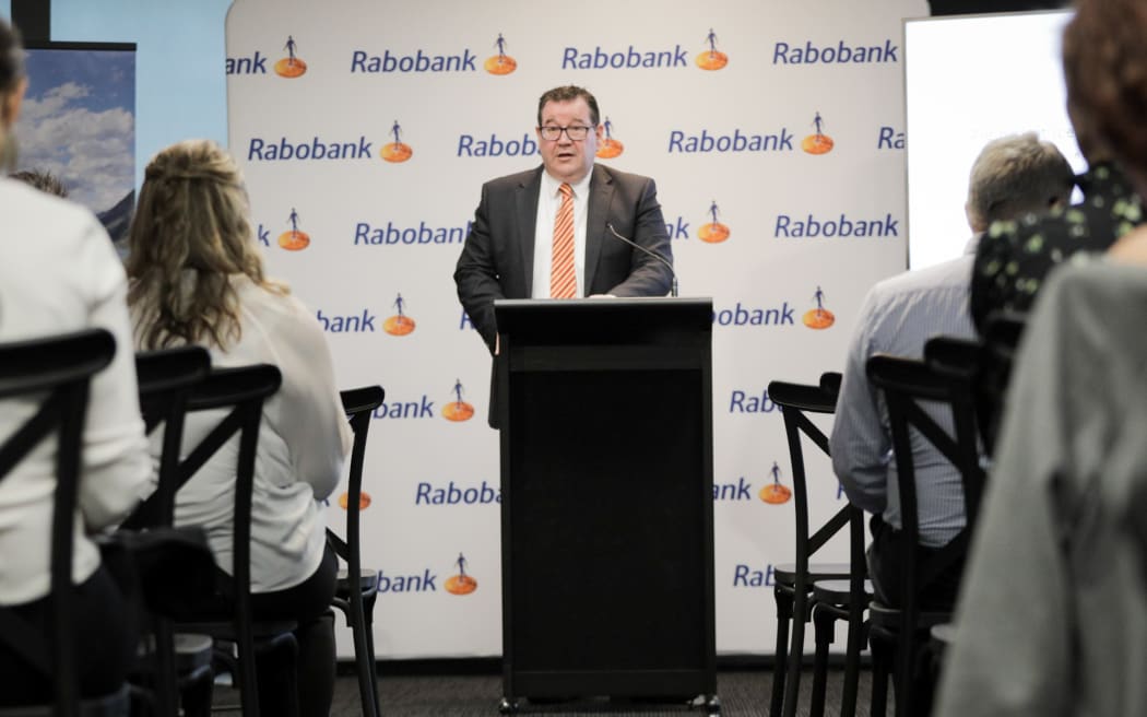 Finance Minister Grant Robertson giving a pre-budget speech to a business audience in Wellington...