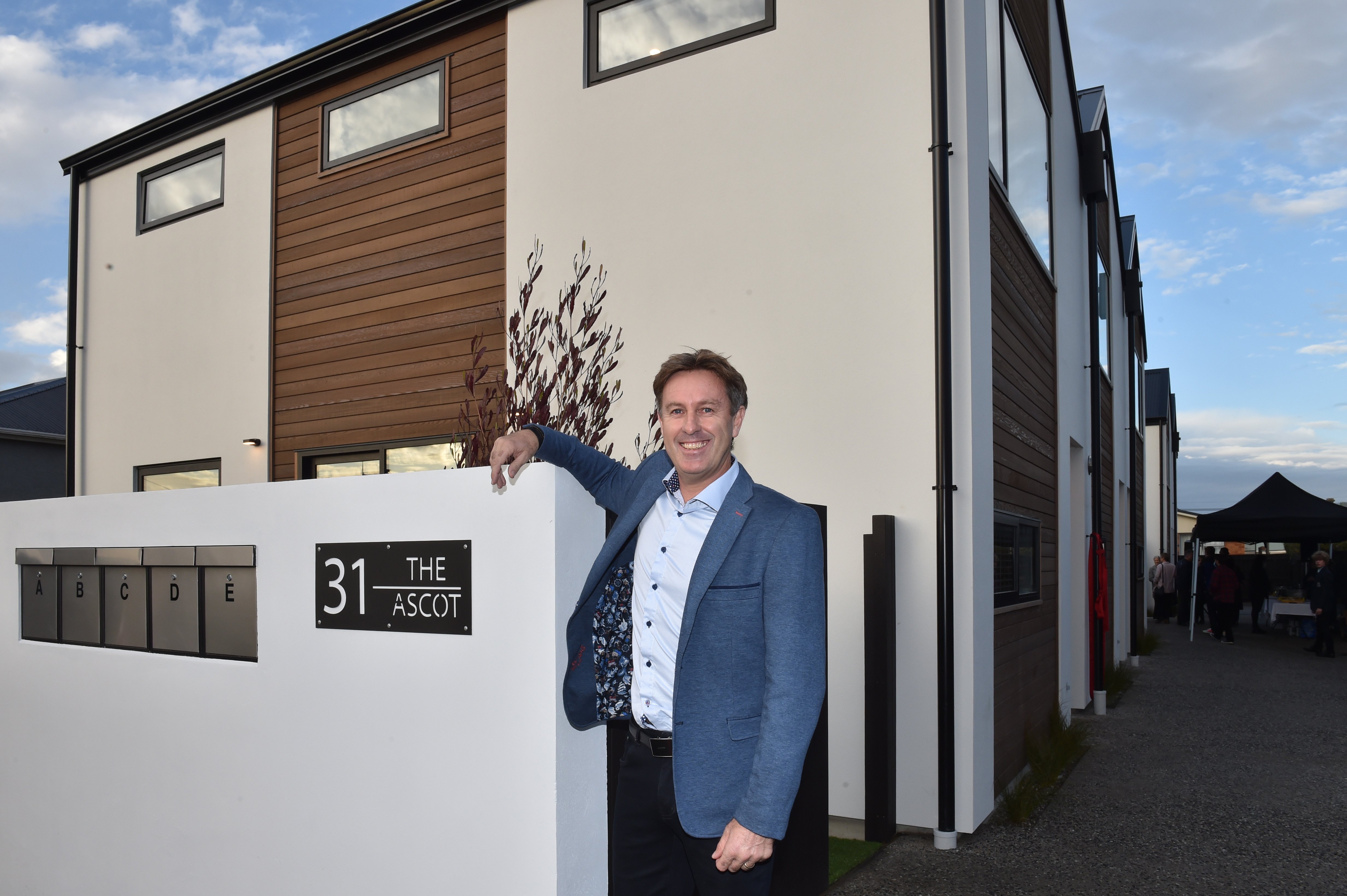 Blue Sky Property director Lyndon Fairbairn at the company’s newly finished Ascot St development...