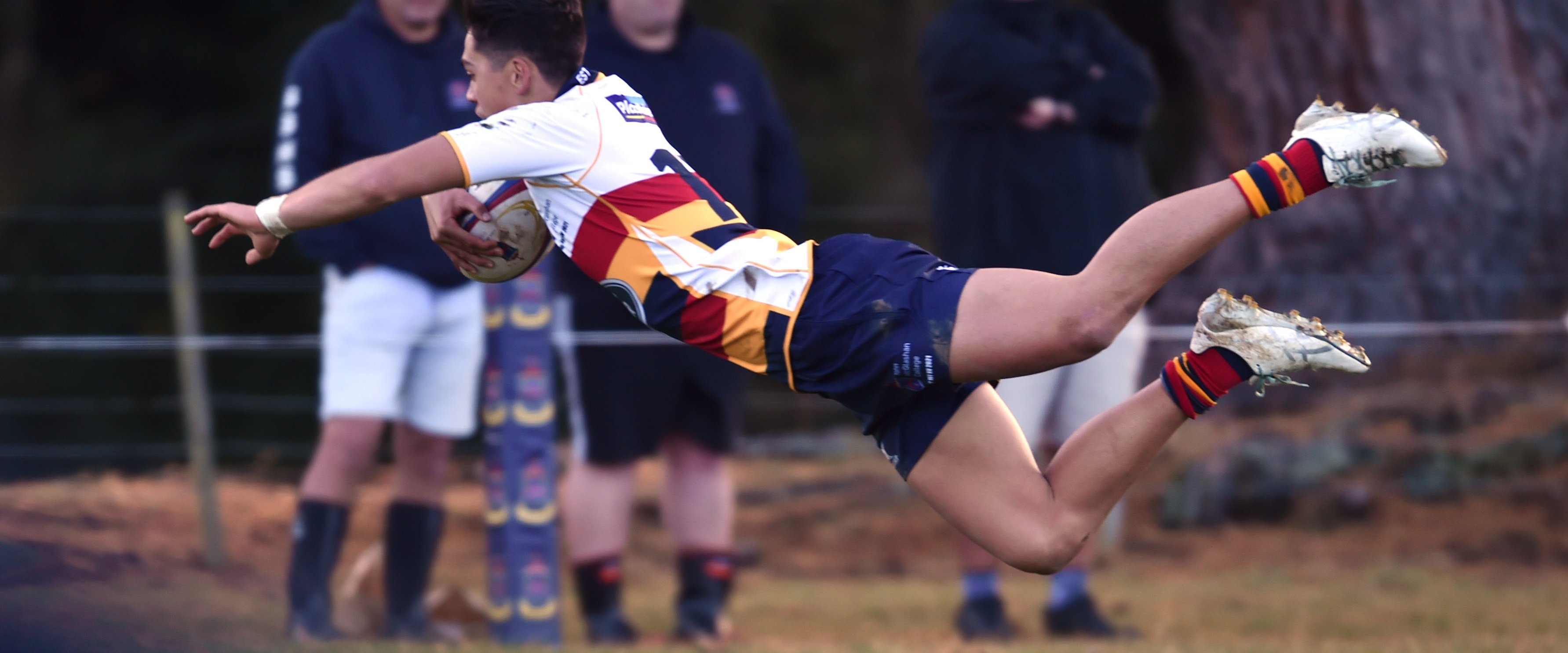 Josh Whaanga scores a try for John McGlashan last year. PHOTO: PETER MCINTOSH